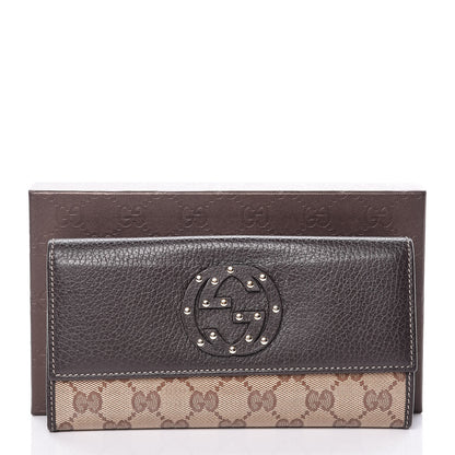 Gucci Calfskin Monogram Blondie Continental Wallet Dark Brown 9 of 9