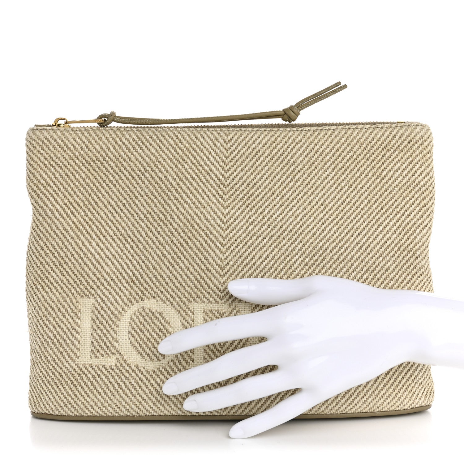 Loewe X PAULA'S IBIZA Canvas Floral Embroidered Oblong Pouch Ecru Multicolor Ecru 2 of 8