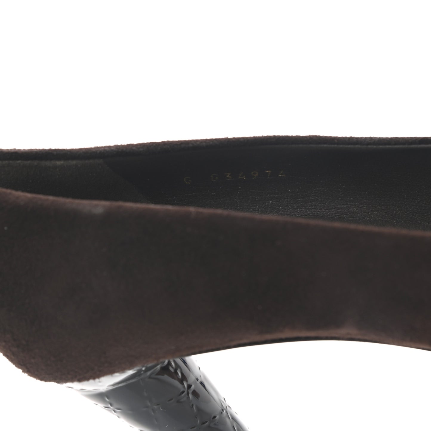 Kid Suede Patent Calfskin Cap Toe CC Pumps 38 Brown Black
