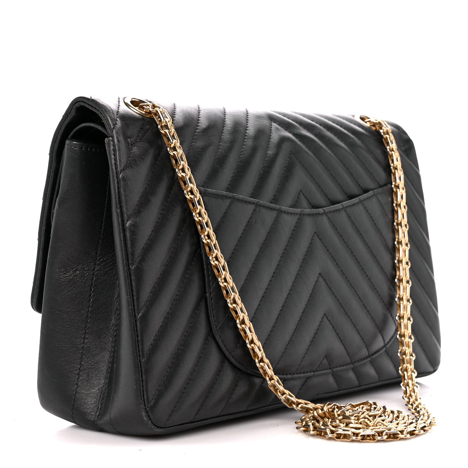 Chanel Aged Calfskin Chevron Quilted 2.55 Reissue 226 Flap Black 3 of 11