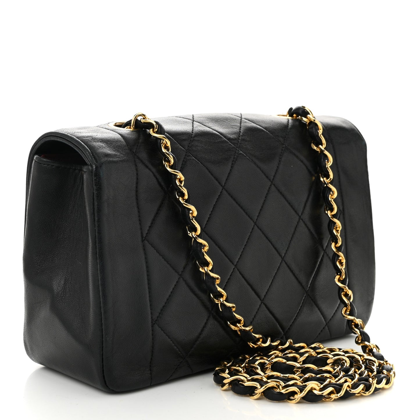 Lambskin Quilted Small Single Flap Black