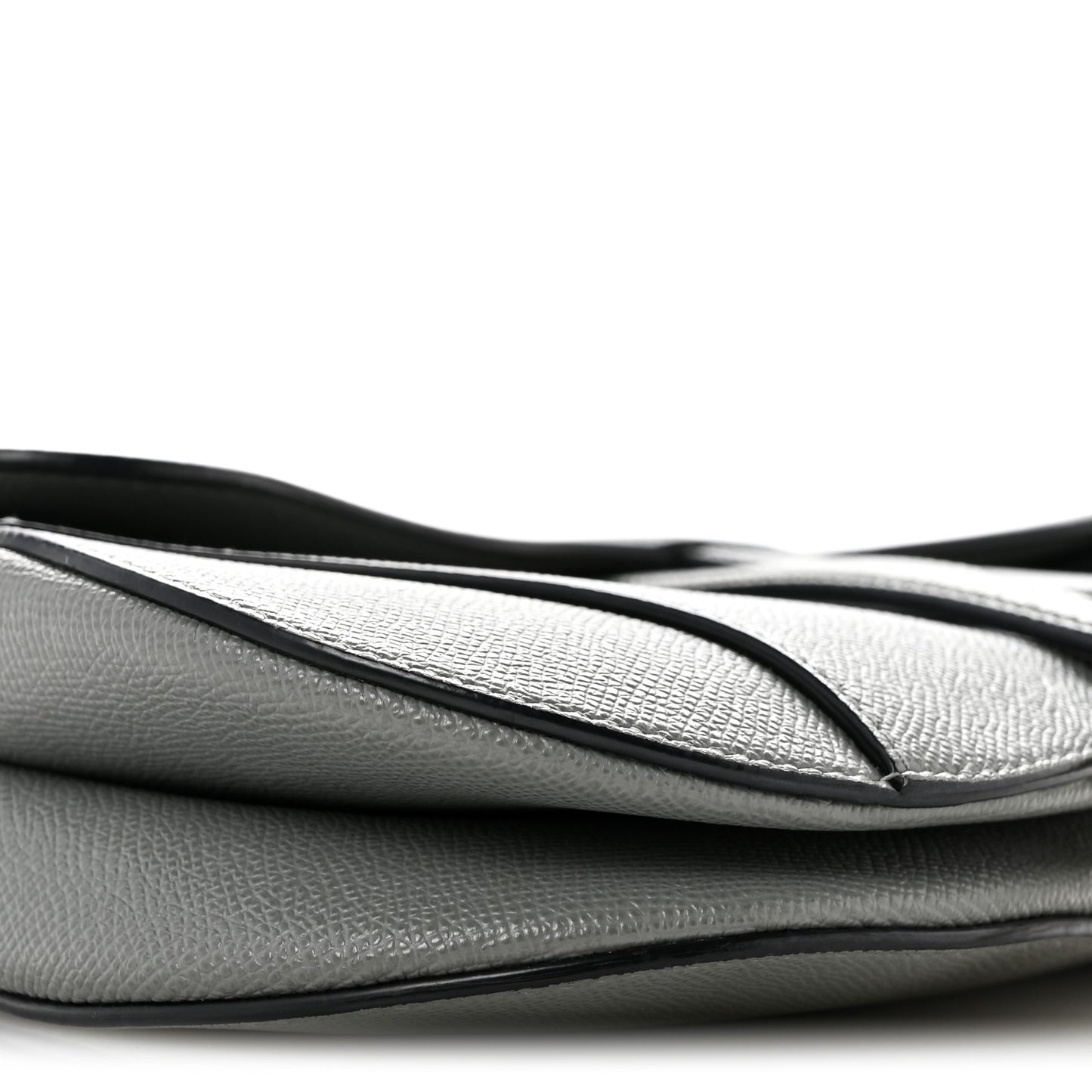 Grained Calfskin Saddle Bag Grey