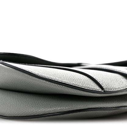 Christian Dior Grained Calfskin Saddle Bag Grey 9 of 12