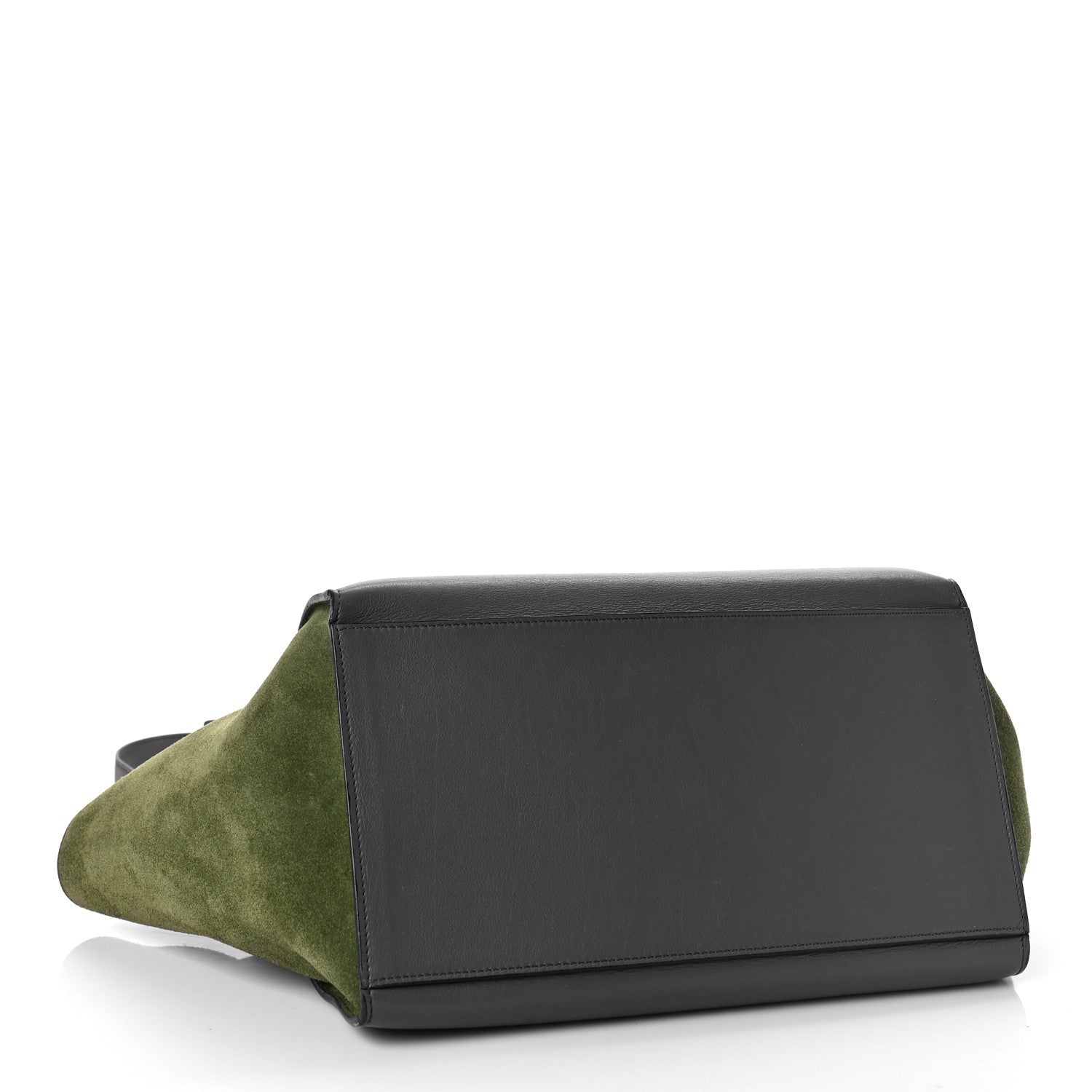 Celine Calfskin Suede Medium Tri-Color Trapeze Green 4 of 10