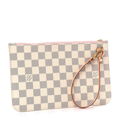 Louis Vuitton Damier Azur Neverfull MM GM Pochette Rose Ballerine 2 of 5