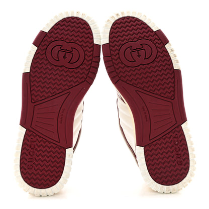 Gucci Calfskin Suede Womens Re-Web Sneakers  38 White Red 6 of 12