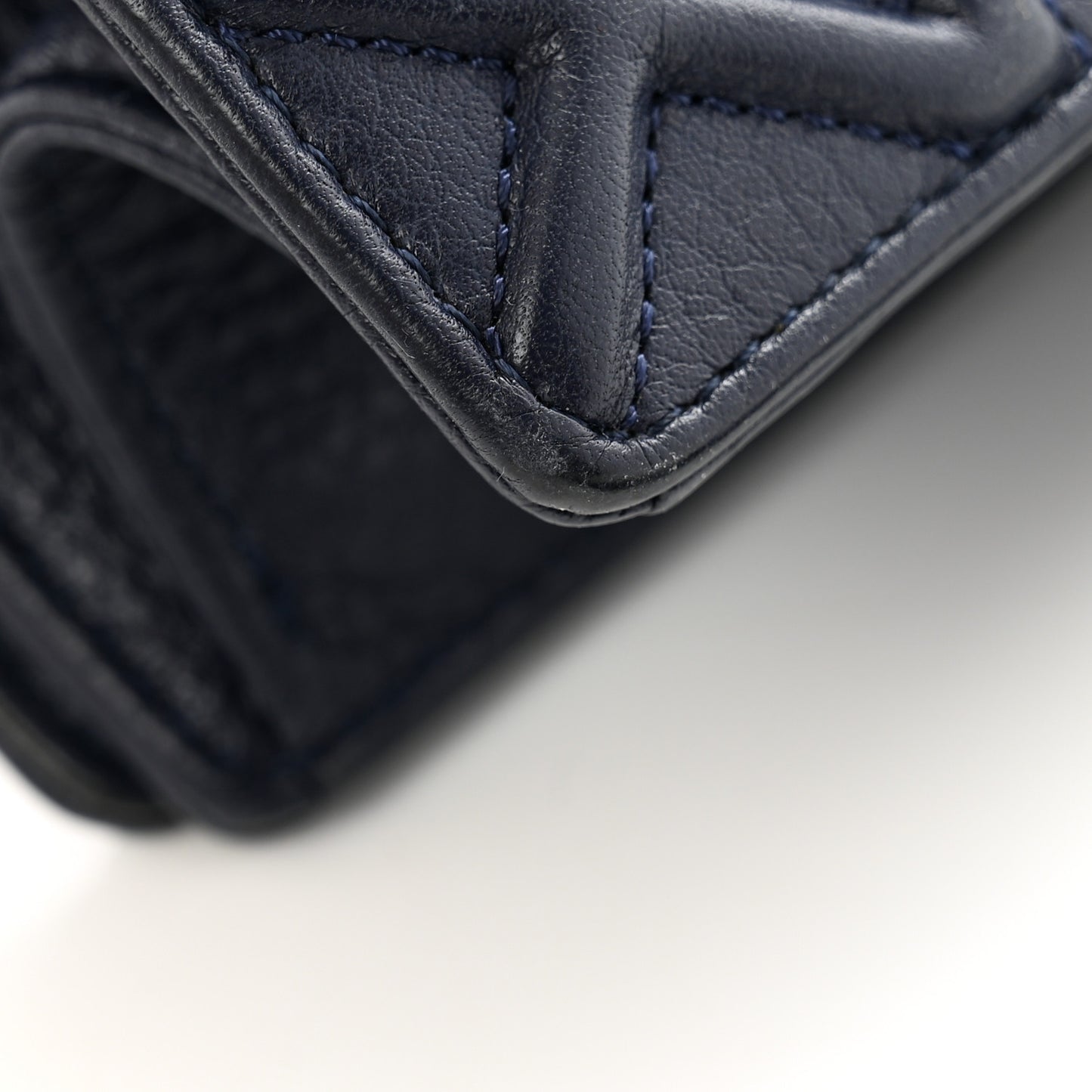 Grained Calfskin Medium Diorama Flap Bag Indigo
