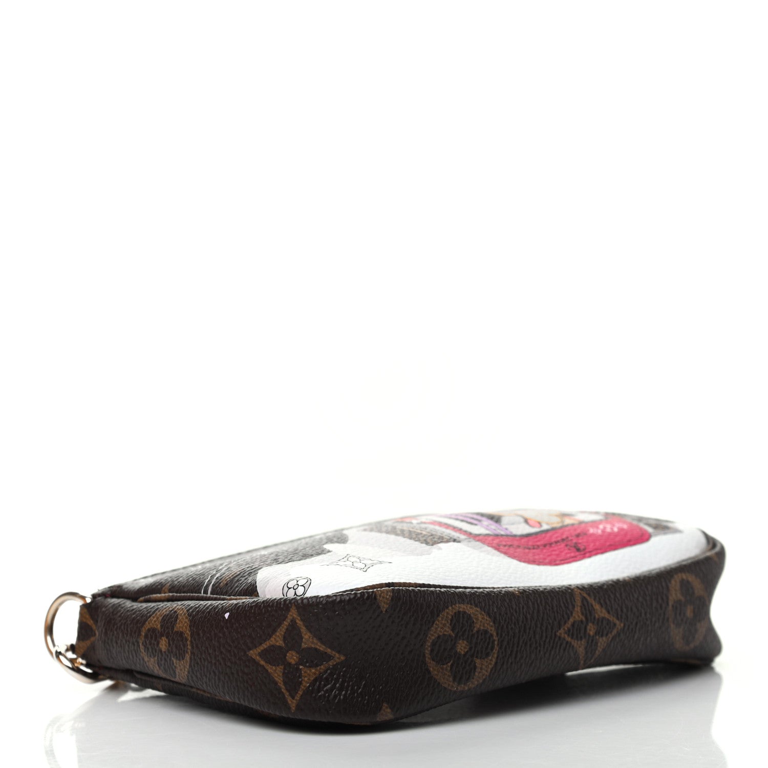 Louis Vuitton Monogram 2019 Christmas Animation Mini Courchevel Pochette Accessories Fuchsia 4 of 8
