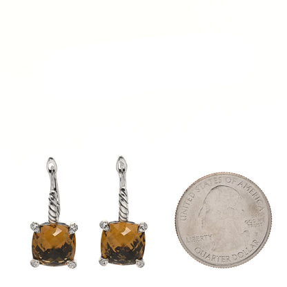 David Yurman Sterling Silver Diamond Citrine Chatelaine Drop Earrings 2 of 5