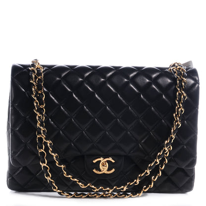 Chanel Lambskin Quilted Maxi Double Flap Black 1 of 9