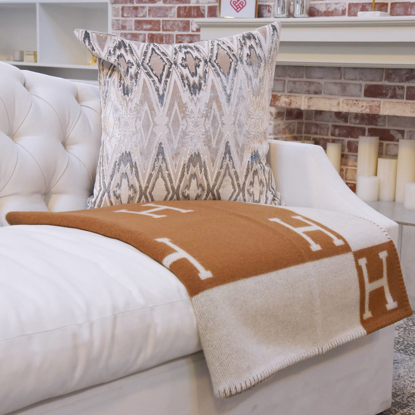 Wool Cashmere Avalon Blanket Ecru Camel