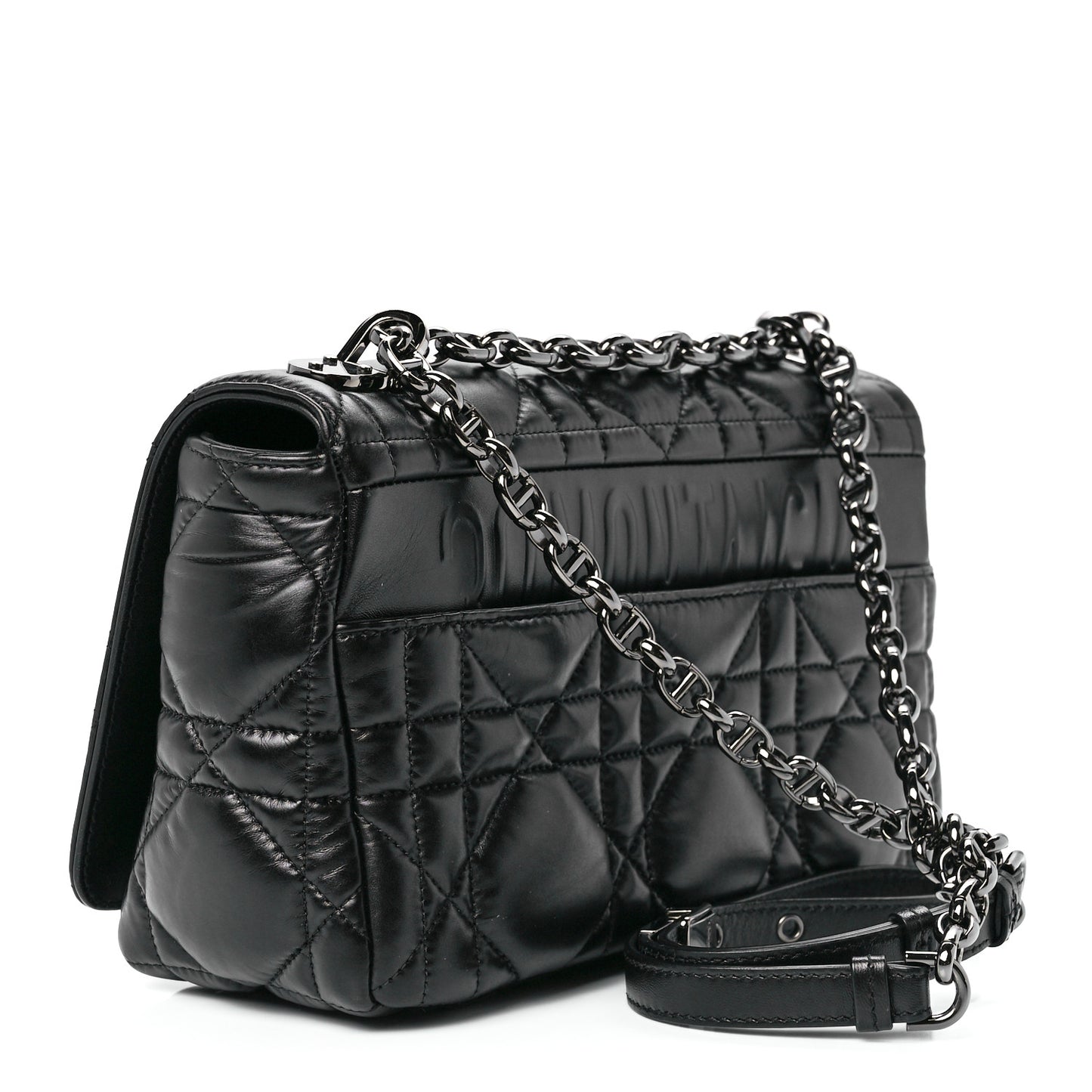 Calfskin Macrocannage Medium Caro Bag Black