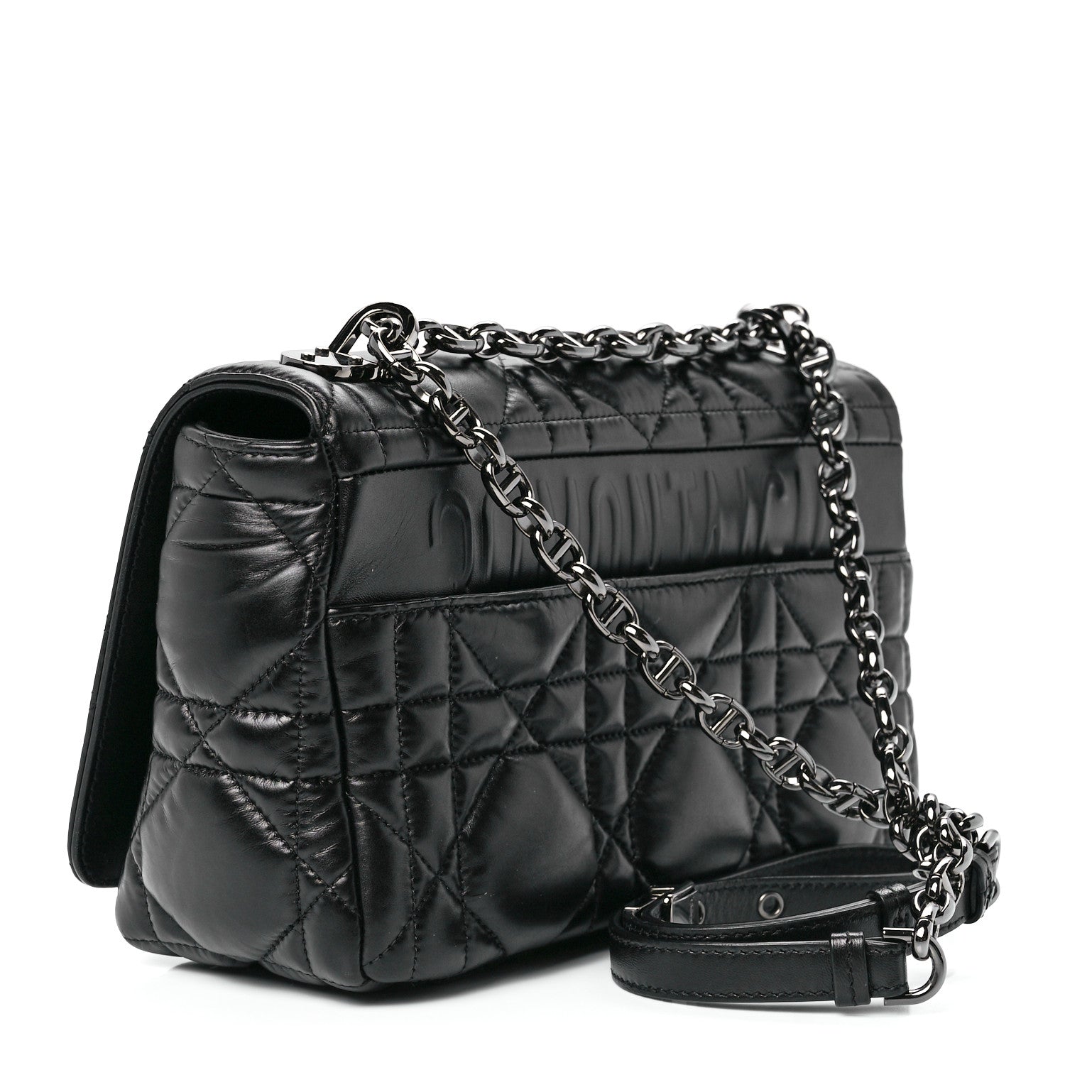 Christian Dior Calfskin Macrocannage Medium Caro Bag Black 3 of 11