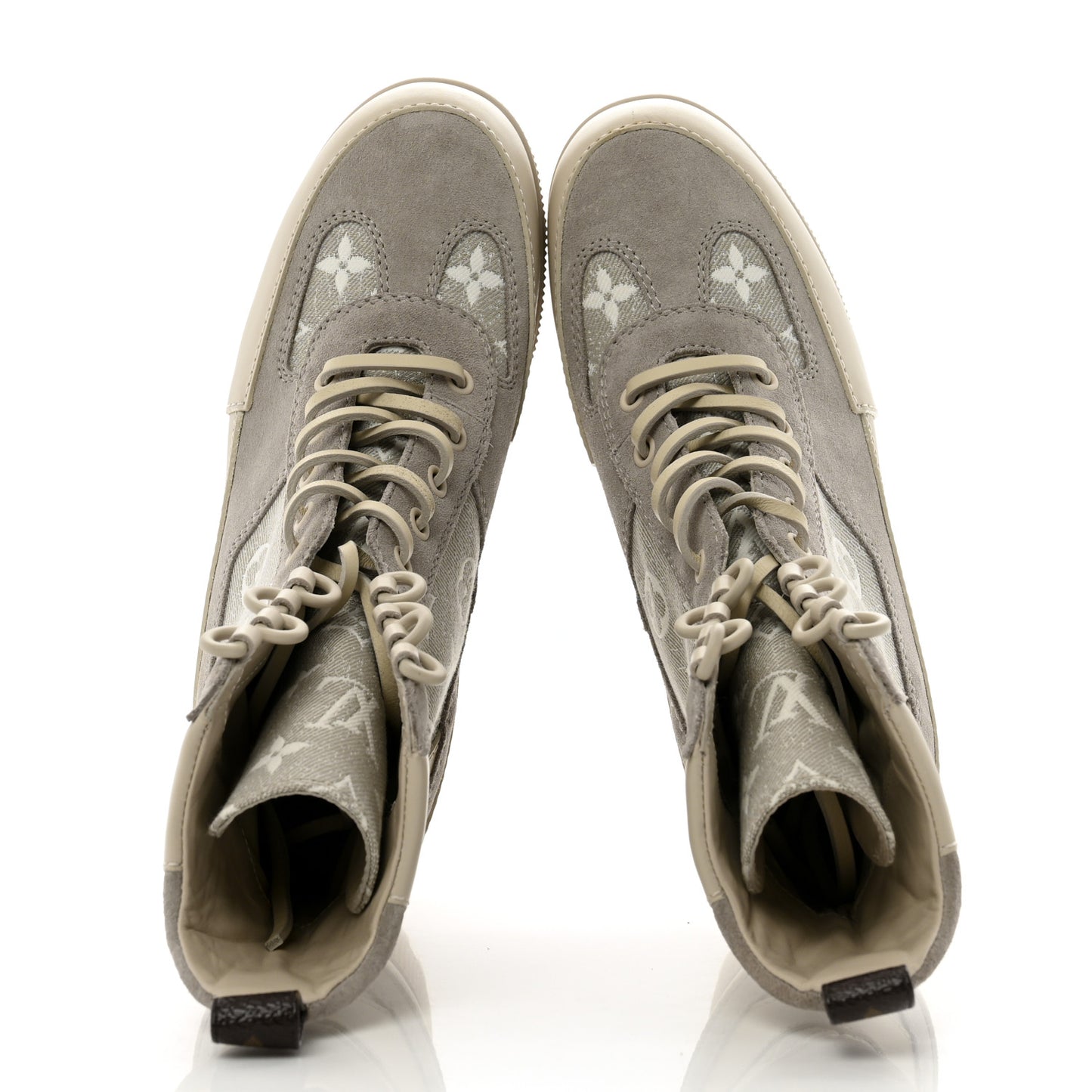 Suede Calfskin Laureate Platform Desert Boots 37 Taupe