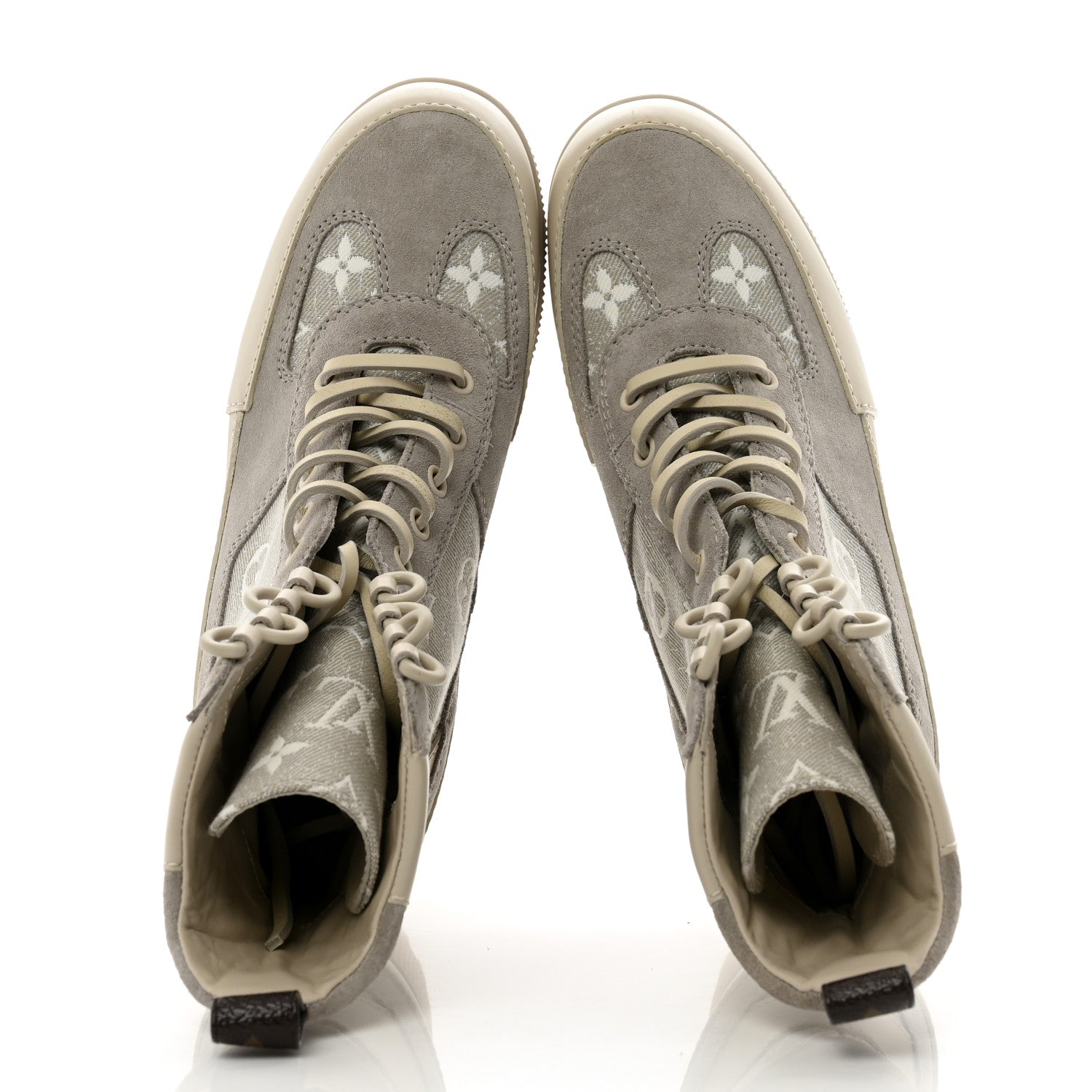 Louis Vuitton Suede Calfskin Laureate Platform Desert Boots 37 Taupe 2 of 11