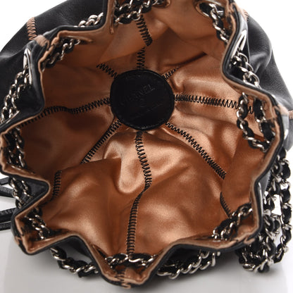 Chanel Lambskin Satin Reversible Mini Sac Cordon Black Peach 6 of 8