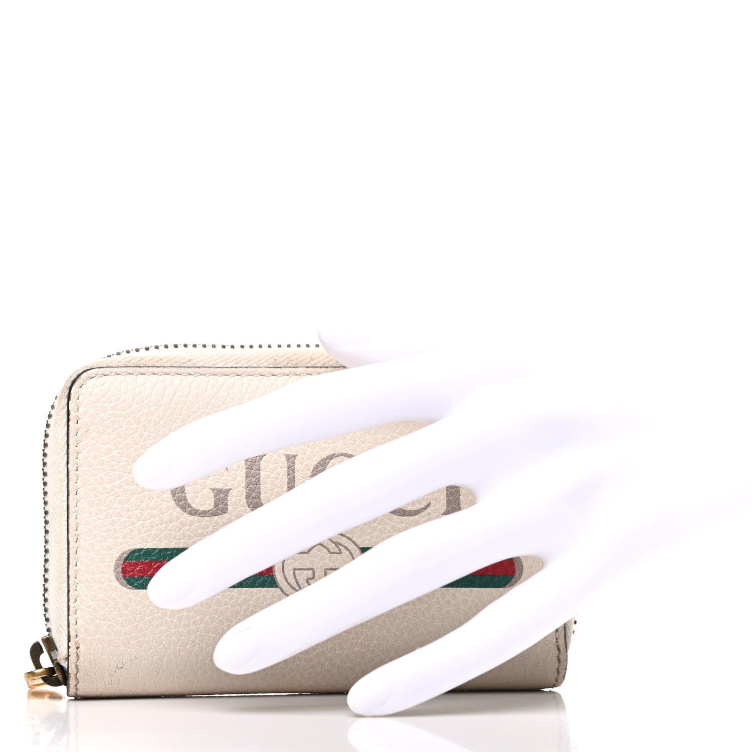 Gucci Calfskin Logo Zip Around Card Case White 2 of 6