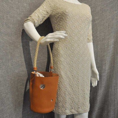 Hermes Taurillon Clemence Mangeoire Rope Bag Orange 2 of 8