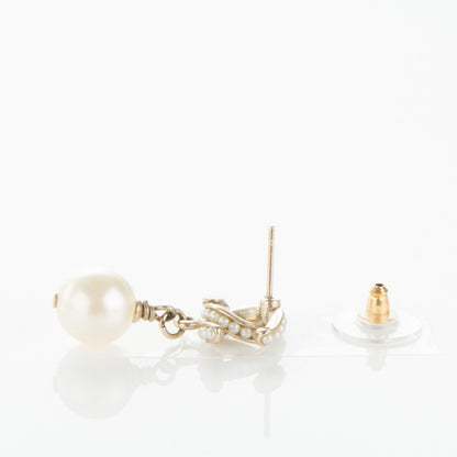 Chanel Pearl CC Drop Earrings Gold 4 of 5