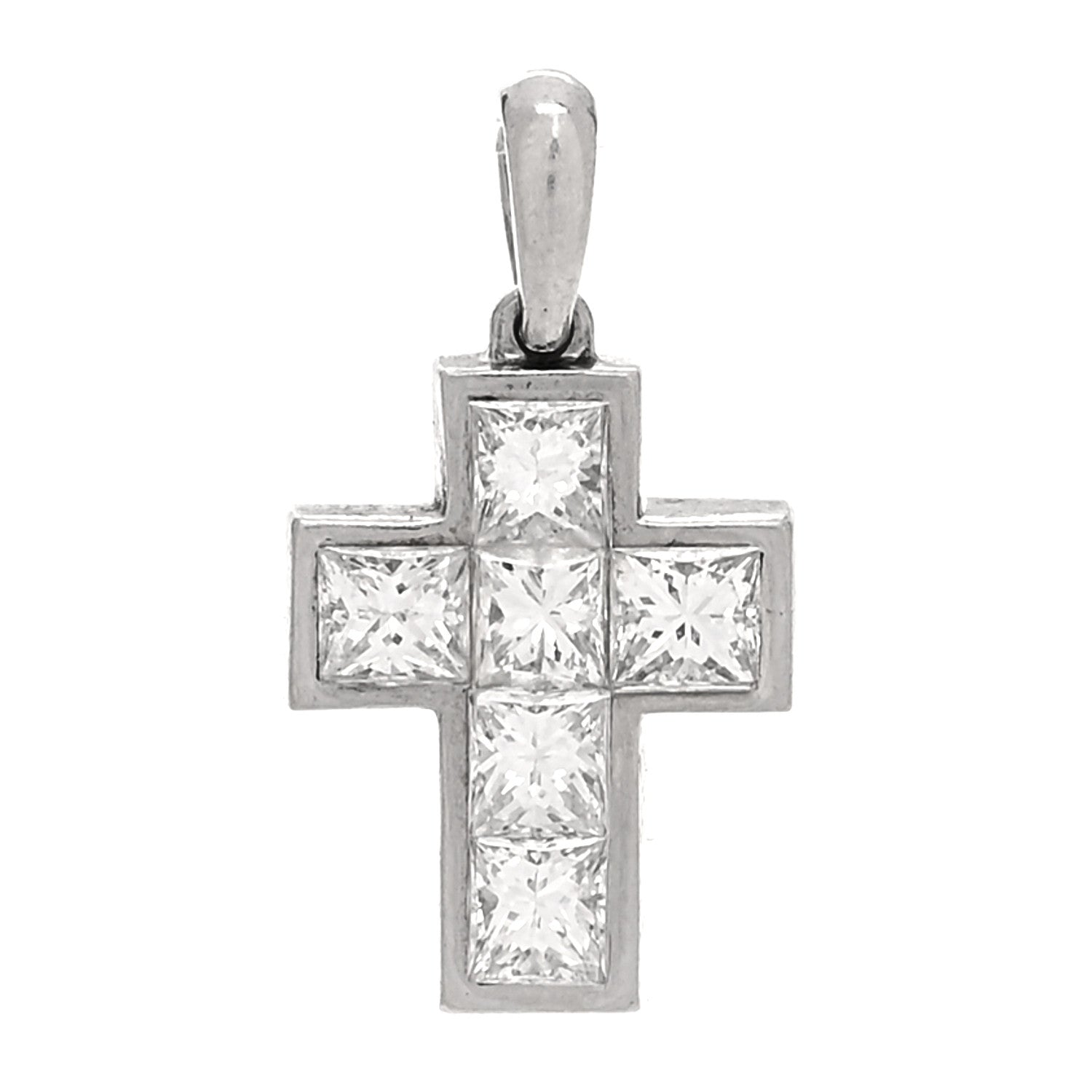 Cartier Platinum Diamond Cross Pendant 1 of 3