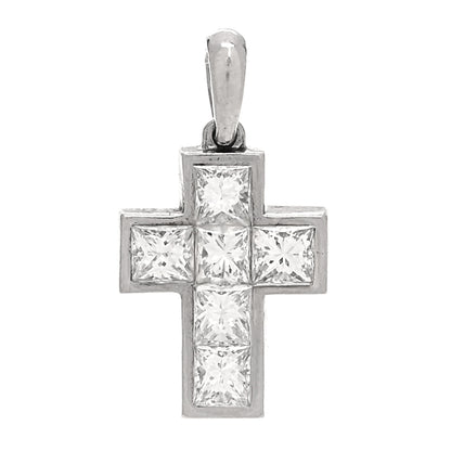 Cartier Platinum Diamond Cross Pendant 1 of 3