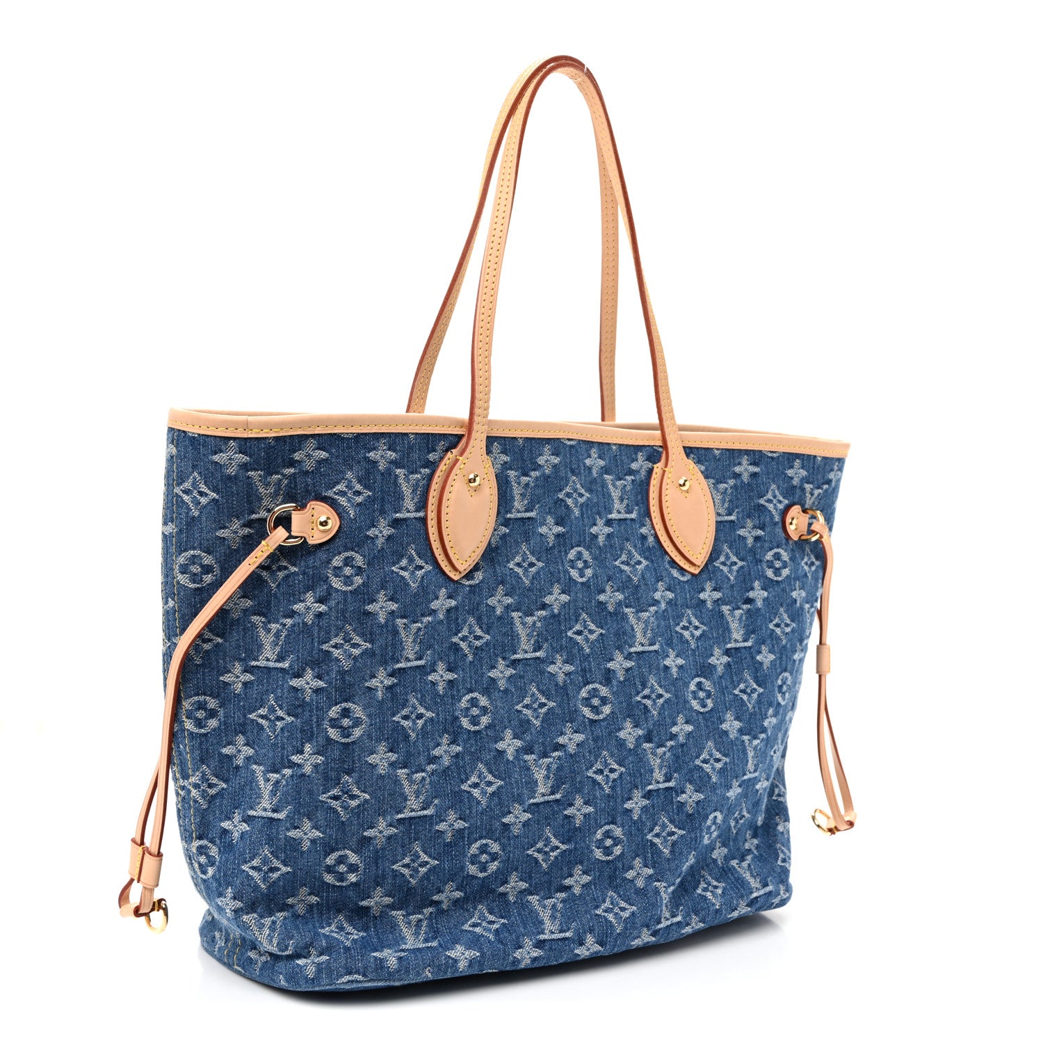 Louis Vuitton Monogram Denim Neo Neverfull MM Blue 3 of 9