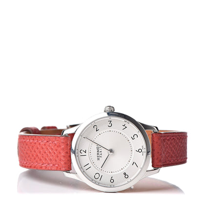 Hermes Stainless Steel Epsom 25mm Slim d'Quartz Watch Rouge Casaque 3 of 8