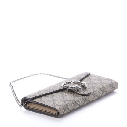 Gucci GG Supreme Monogram Dionysus Chain Clutch Wallet Beige Taupe 4 of 9