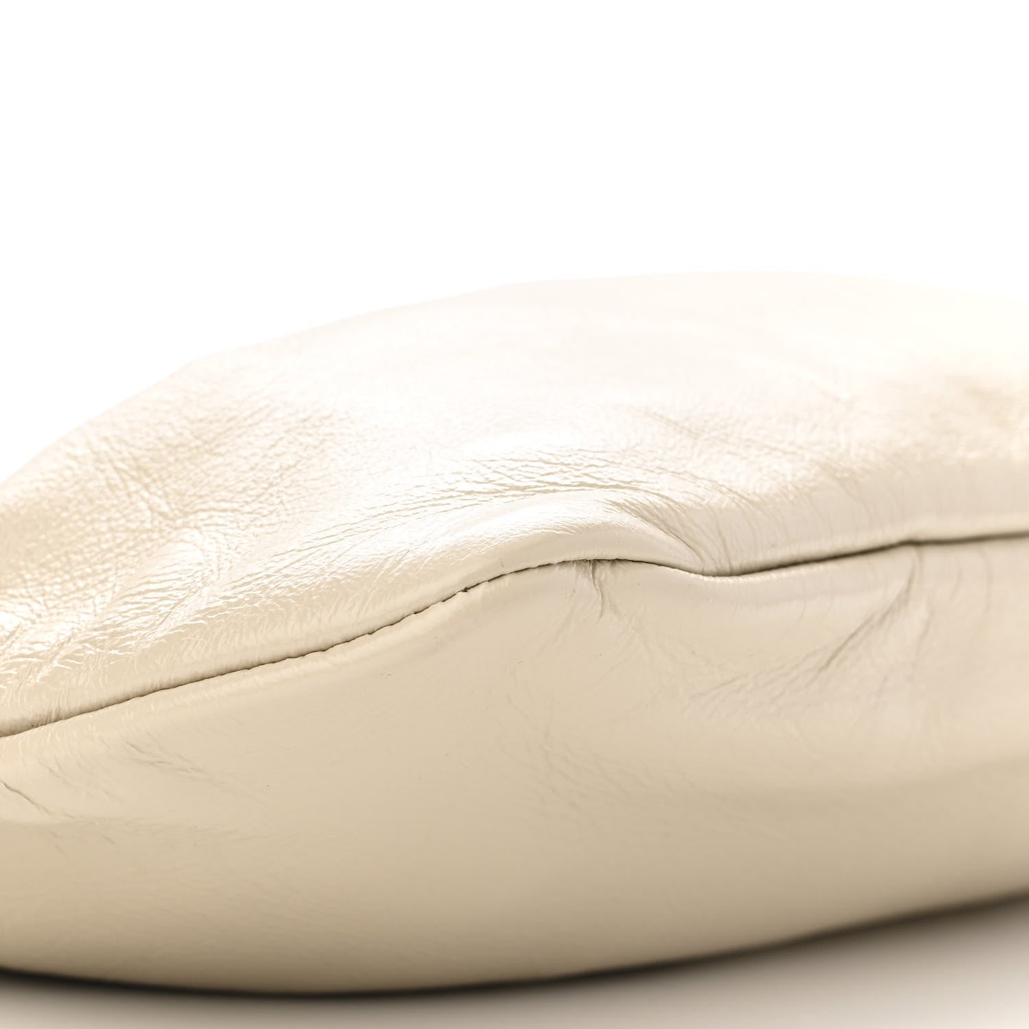 Saint Laurent Calfskin Pac Pac Ruched Hobo Winter White 9 of 10
