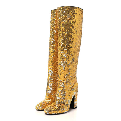 Louis Vuitton Sequin Donna High Boots 36 Gold 3 of 9