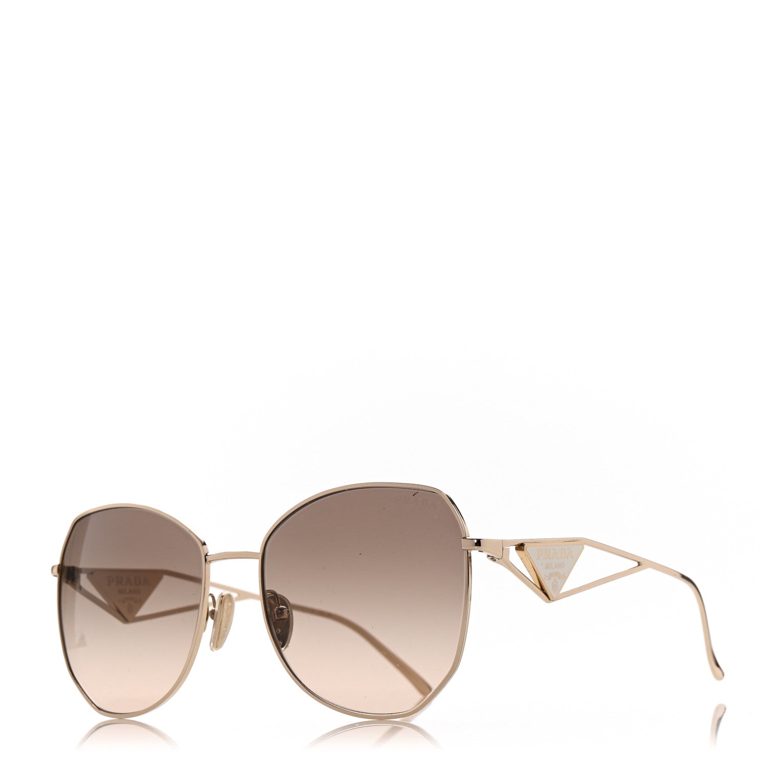 Prada Metal Symbole Triangle Logo Sunglasses SPR57Y Anthracite Gray Cammeo Beige 1 of 6