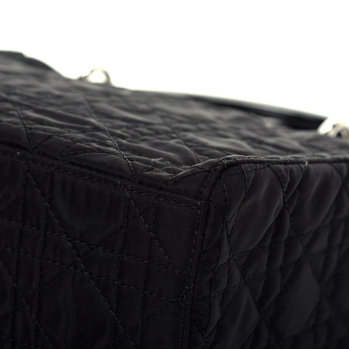 Nylon Cannage Medium Lady Dior Black