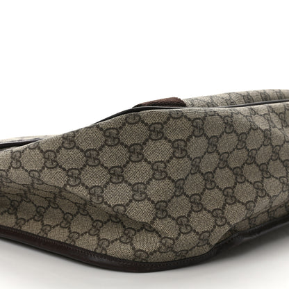 Gucci GG Plus Monogram Large Double Buckle Flap Messenger Bag Beige Dark Brown 8 of 9