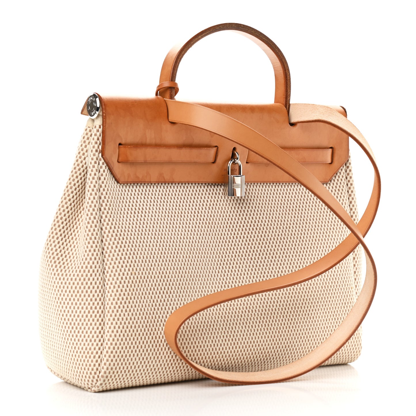 Toile Vache Calfskin Herbag PM 30 Black Natural