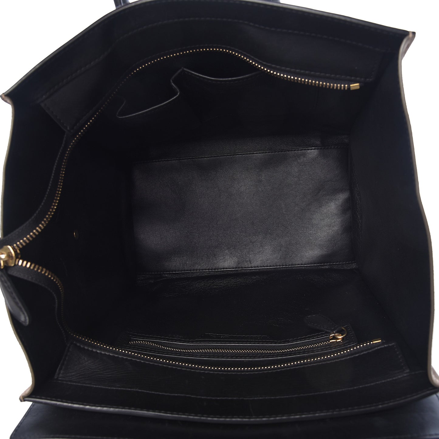 Satin Calfskin Suede Mini Tri-Color Luggage Almond