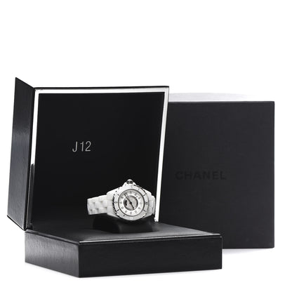 Chanel Stainless Steel Ceramic Diamond Dial 33mm J12 Quartz Watch White 8 of 8