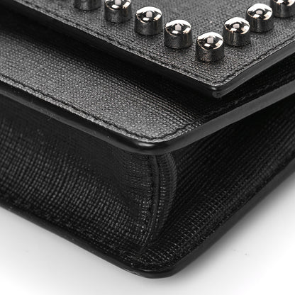 Fendi Vitello Elite Mink Fur Studded Karlito Tube Wallet on Chain Black 7 of 7