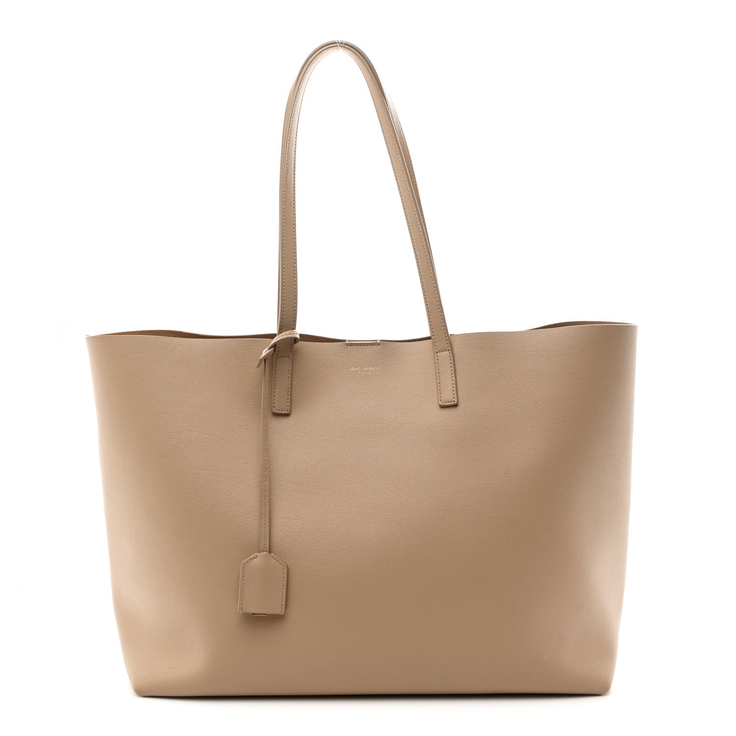 Saint Laurent Calfskin Large Shopping Tote Dark Beige 1 of 10