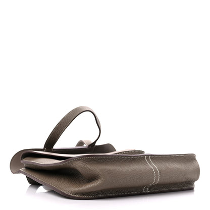 Hermes Taurillon Clemence Halzan 31 GM Etoupe 4 of 9
