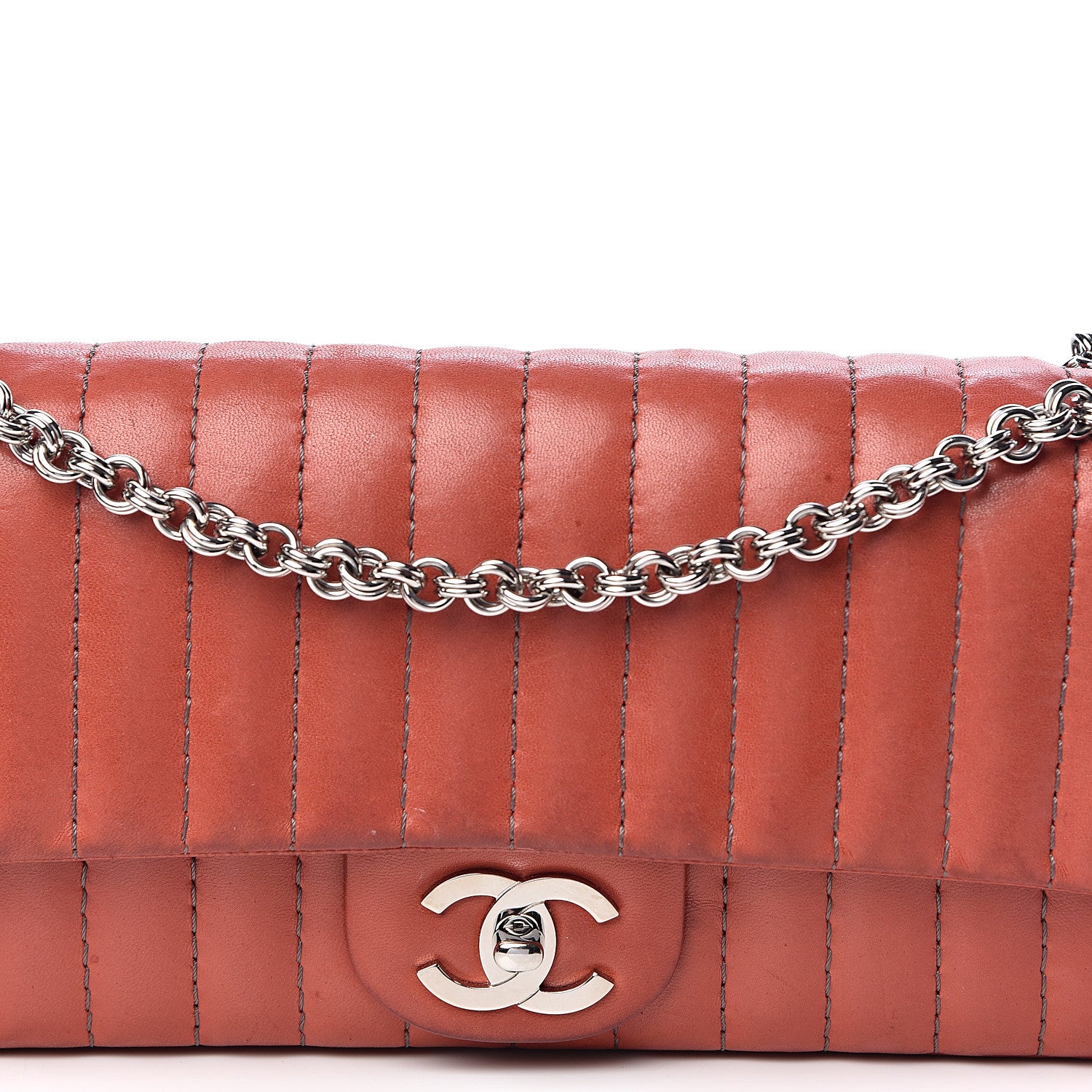 Chanel Lambskin Vertical Quilted East West Flap Red 23 of 24