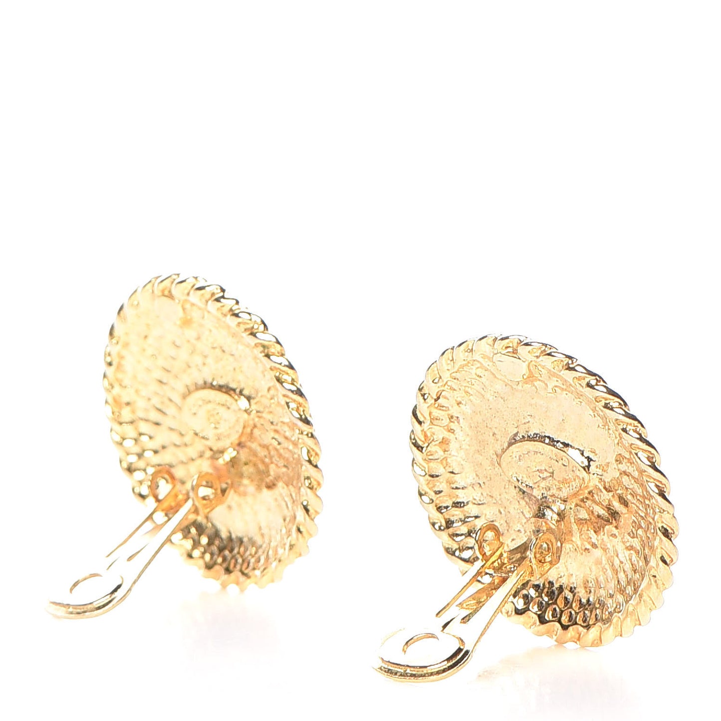 Crystal CC Clip On Earrings Black Gold