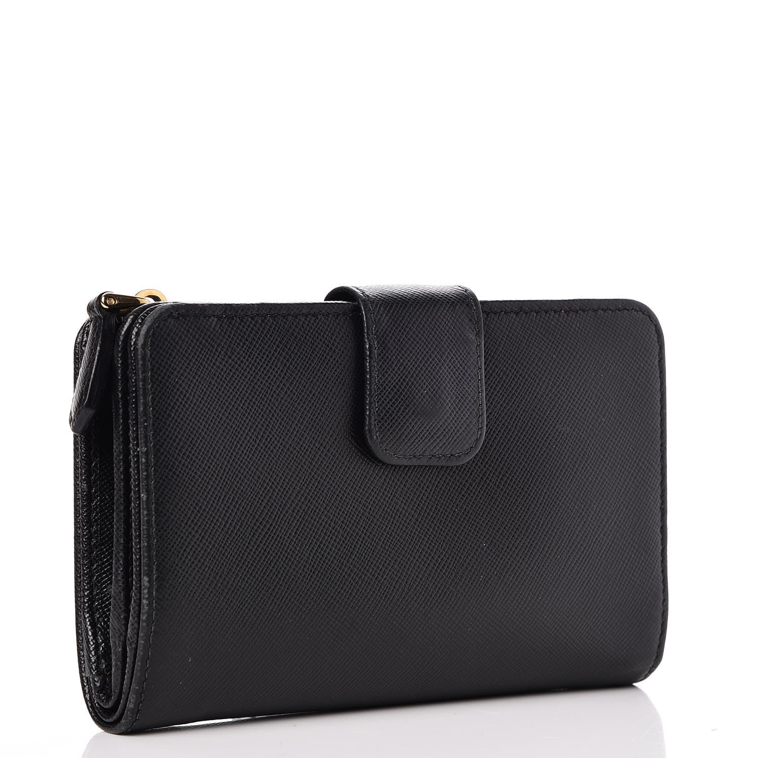 Prada Saffiano Compact Wallet Nero Black 3 of 8