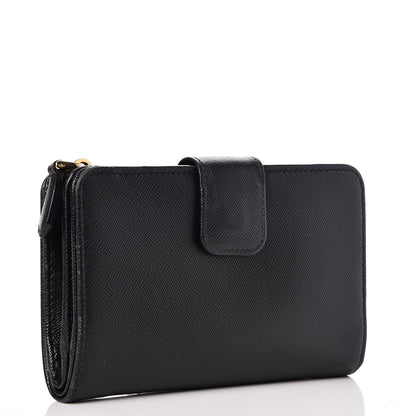 Prada Saffiano Compact Wallet Nero Black 3 of 8
