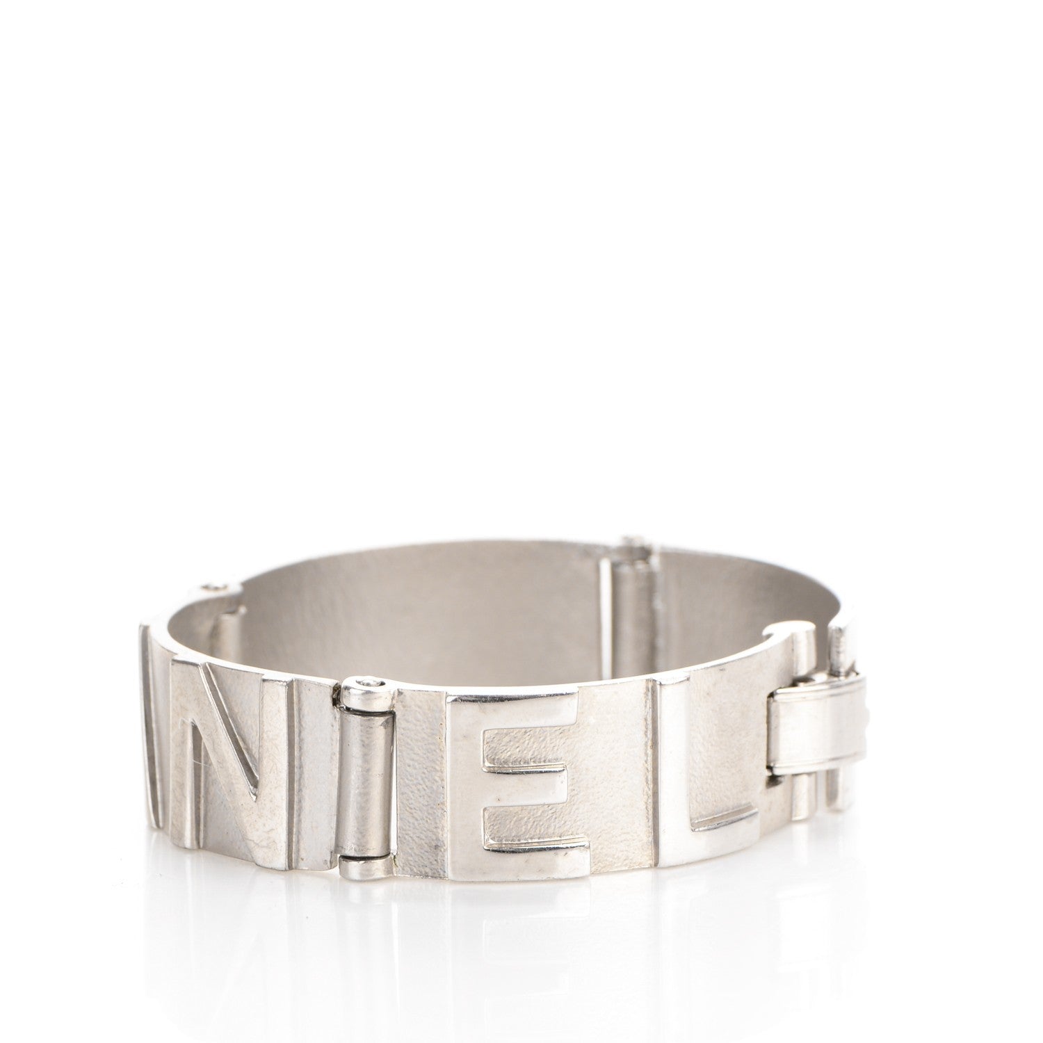 Chanel Metal Logo Bracelet Silver 2 of 5