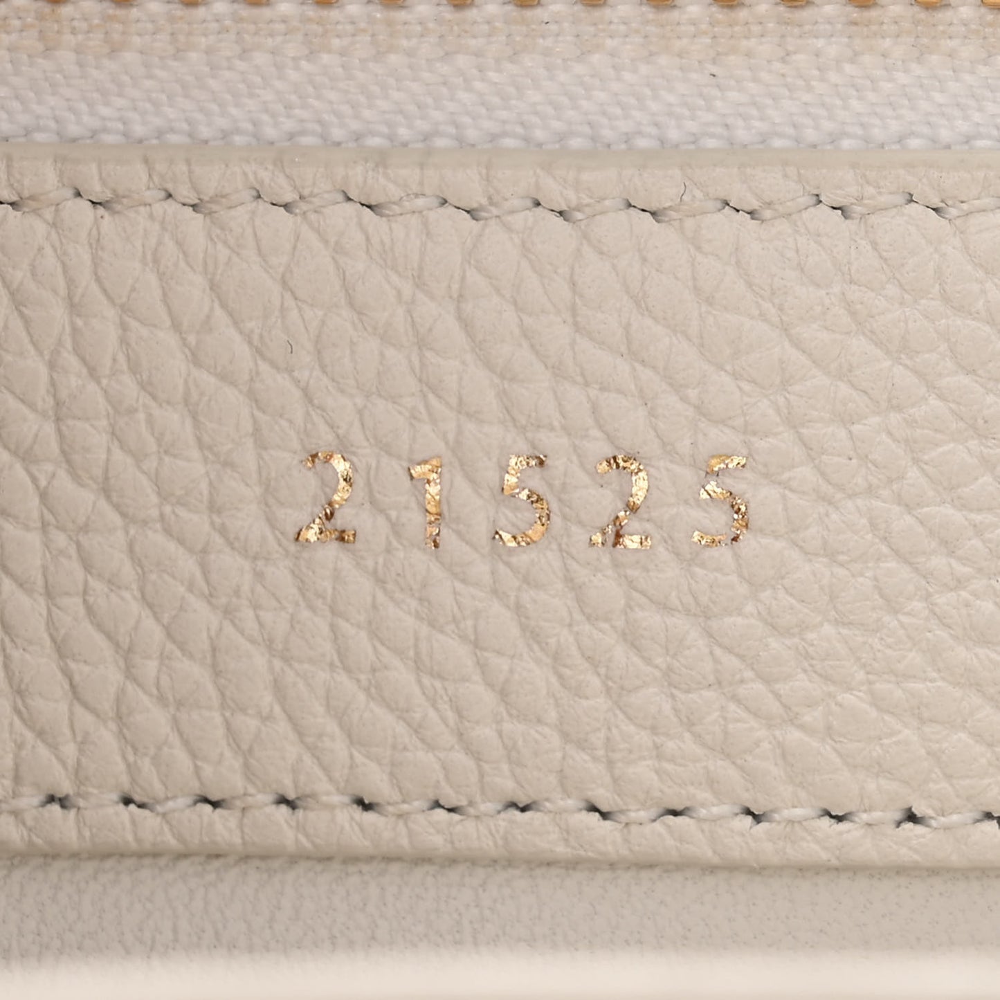 Grained Calfskin Small 16 Top Handle Bag White