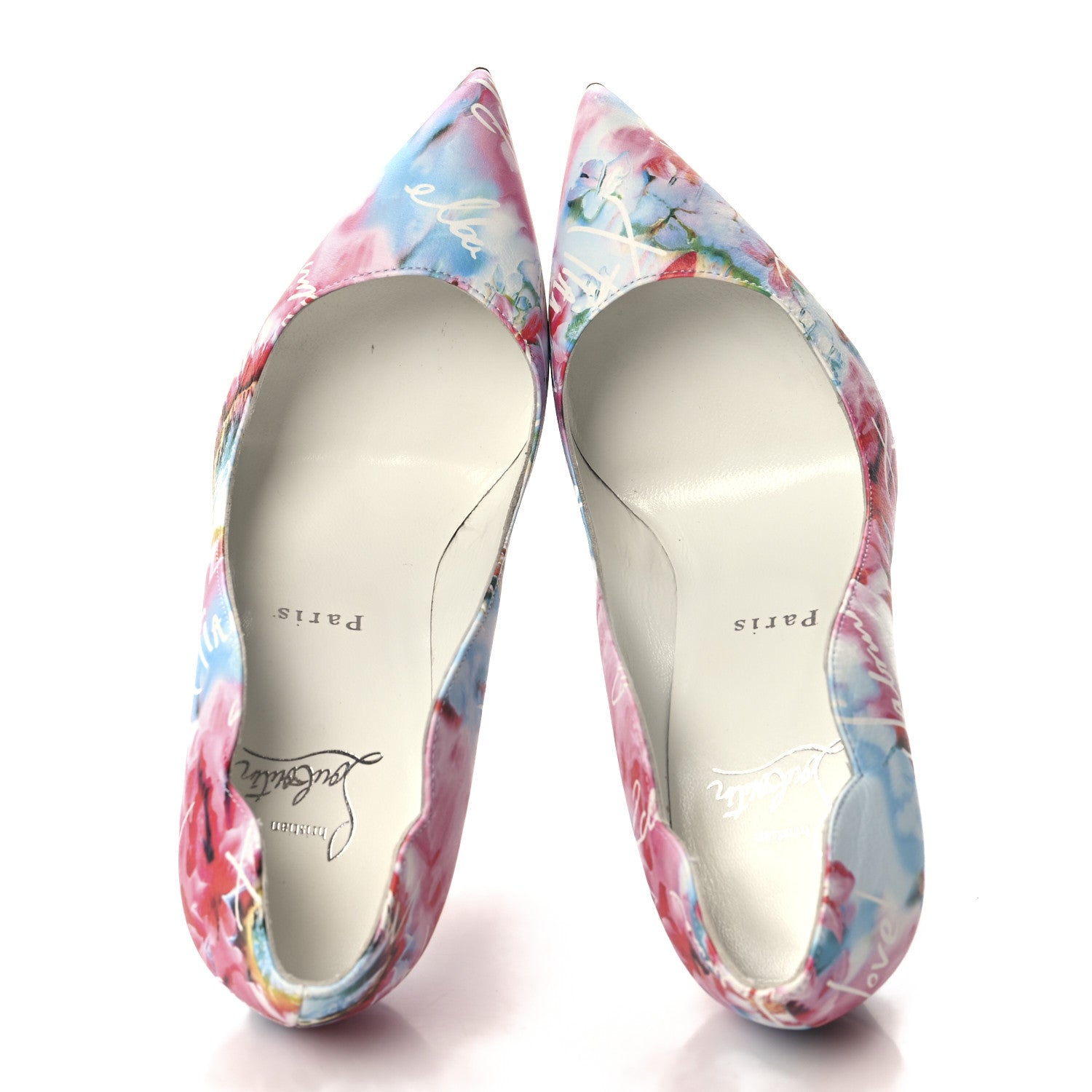 Christian Louboutin Calfskin Hot Chick 100 Pumps 35.5 White Multicolor 2 of 8