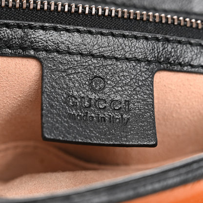 Gucci Azalea Calfskin Matelasse Diagonal Small Torchon GG Marmont Top Handle Shoulder Bag Cognac Black 6 of 10