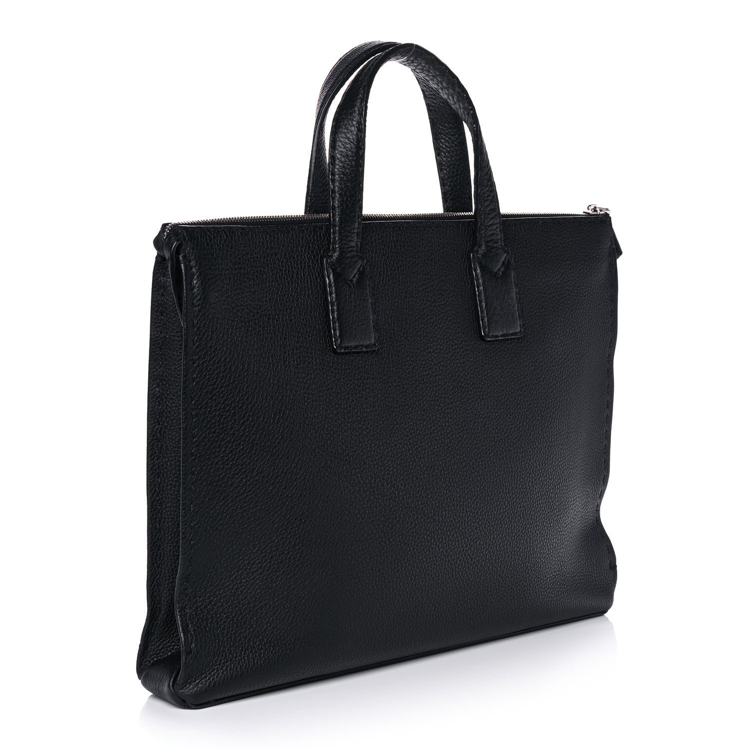 Fendi Cuoio Romano Selleria Tote Black 2 of 12