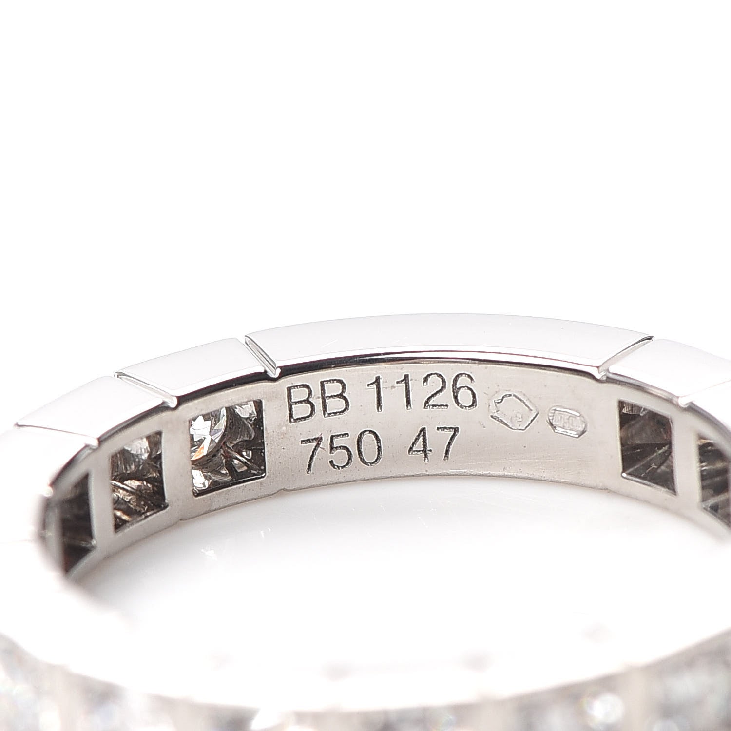 Cartier 18K White Gold Diamond 3mm Lanieres Ring 47 4 4 of 5