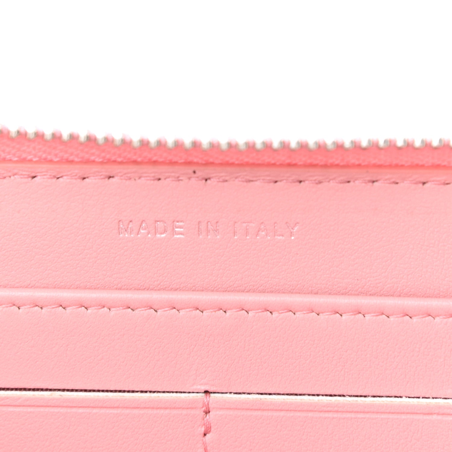 Chanel Caviar Quilted Stripe Filigree Zip Around Wallet Pink White 7 of 12